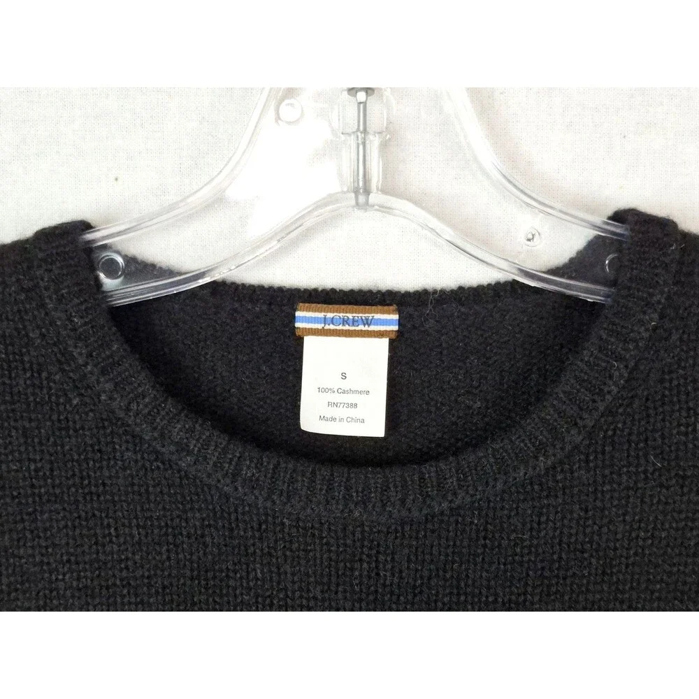 Vintage J.Crew Womens Black Cashmere Sweater Long Sleeve Lightweight Minimalist